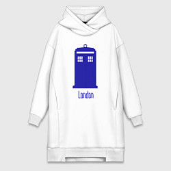 Женское худи-платье Tardis - London, цвет: белый