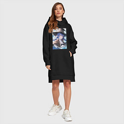 Женское худи-платье Реинкарнация безработного Рокси Мигурд, цвет: черный — фото 2