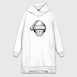 Женское худи-платье Змея новогодняя, цвет: белый