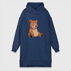 Женское худи-платье Плюшевый мишка, цвет: тёмно-синий