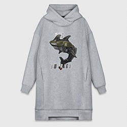 Женское худи-платье Мото животное, цвет: меланж