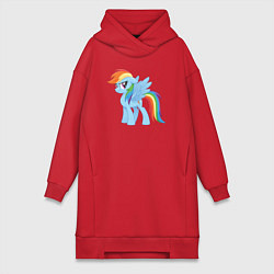 Женское худи-платье Рейнбоу Дэш из My Little Pony в кино, цвет: красный