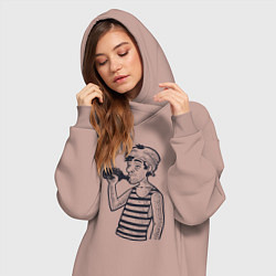 Женское худи-платье Алкаш, цвет: пыльно-розовый — фото 2