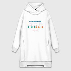 Женская толстовка-платье Частицы отрицательные и положительные