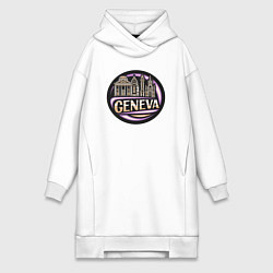 Женское худи-платье Женева, цвет: белый