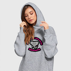 Женское худи-платье Девочка любящая слонов, цвет: меланж — фото 2