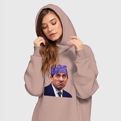 Женское худи-платье Prison mike Michael Scott офис, цвет: пыльно-розовый — фото 2