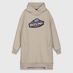 Женское худи-платье Boxing sport, цвет: миндальный