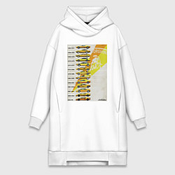 Женское худи-платье Lamborghini эволюция, цвет: белый