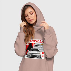 Женское худи-платье Nissan Skyline, цвет: пыльно-розовый — фото 2