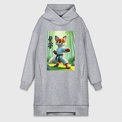 Женское худи-платье Kyokushin karate - fox, цвет: меланж