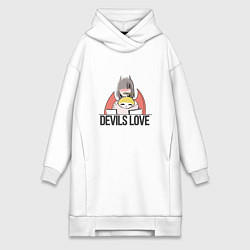Женское худи-платье Ангелок и демон, цвет: белый
