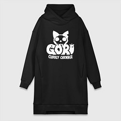 Женское худи-платье Goro cuddly carnage logo, цвет: черный