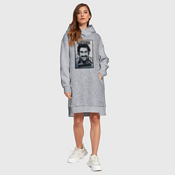 Женское худи-платье Escobar draw portrait, цвет: меланж — фото 2