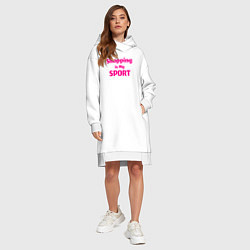 Женское худи-платье Шоппинг - мой спорт, цвет: белый — фото 2