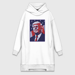 Женское худи-платье Дональд Трамп, цвет: белый