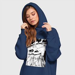 Женское худи-платье Mazda RX-7 гоночный стиль, цвет: тёмно-синий — фото 2