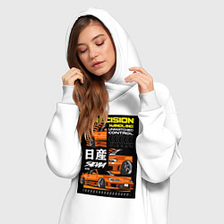 Женское худи-платье Nissan Silvia авто, цвет: белый — фото 2