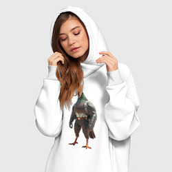 Женское худи-платье Голубь атлет, цвет: белый — фото 2