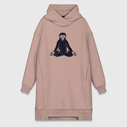 Женское худи-платье Yoga monkey, цвет: пыльно-розовый