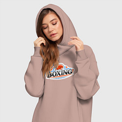 Женское худи-платье Boxing team, цвет: пыльно-розовый — фото 2