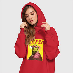 Женское худи-платье Shrek гигачад, цвет: красный — фото 2