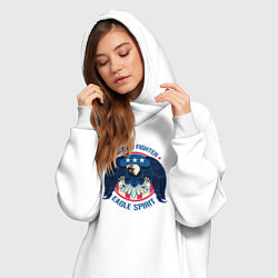 Женское худи-платье Борец за свободу - дух орла, цвет: белый — фото 2