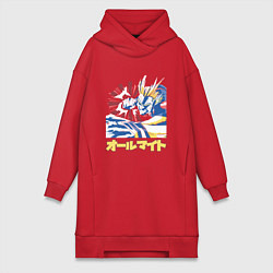 Женское худи-платье Моя геройская академия Всемогущий удар, цвет: красный