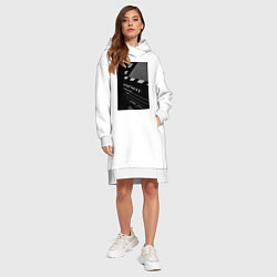 Женское худи-платье Режиссёрская хлопушка, цвет: белый — фото 2