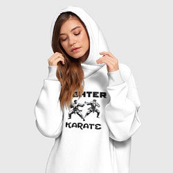 Женское худи-платье Fighters karate, цвет: белый — фото 2
