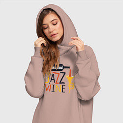 Женское худи-платье Джаз и винишко, цвет: пыльно-розовый — фото 2