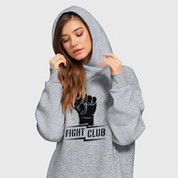 Женское худи-платье Fight club warrior, цвет: меланж — фото 2
