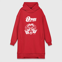 Женское худи-платье David Bowie rock dog, цвет: красный