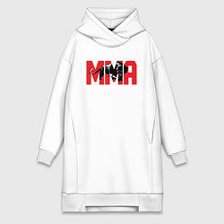 Женское худи-платье MMA пантера, цвет: белый