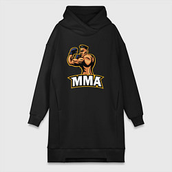 Женское худи-платье Fighter MMA, цвет: черный