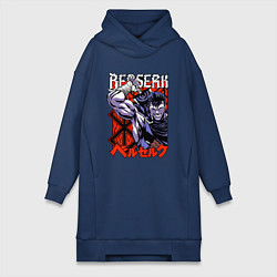Женское худи-платье Берсерк Berserk руны, цвет: тёмно-синий