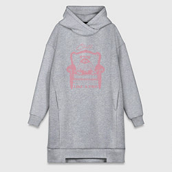 Женское худи-платье Енот чилит как про, цвет: меланж