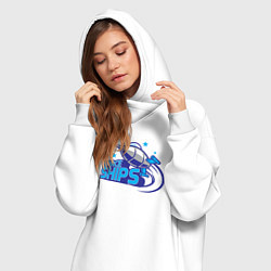 Женское худи-платье Космические корабли, цвет: белый — фото 2