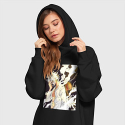 Женское худи-платье Ван-Пис Луффи джойбой, цвет: черный — фото 2