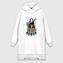 Женское худи-платье Унесенные призраками дракон, цвет: белый
