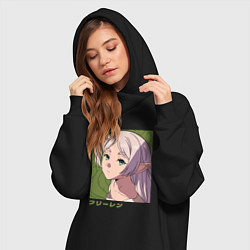Женское худи-платье Фрирен эльфийка, цвет: черный — фото 2
