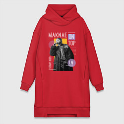 Женское худи-платье Stray kids Maknae on top IN, цвет: красный