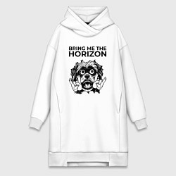 Женское худи-платье Bring Me the Horizon - rock dog, цвет: белый