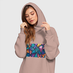 Женское худи-платье Яркое стекло, цвет: пыльно-розовый — фото 2