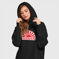 Женское худи-платье Nissan car, цвет: черный — фото 2