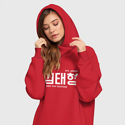 Женское худи-платье Ким Тэхен bts, цвет: красный — фото 2