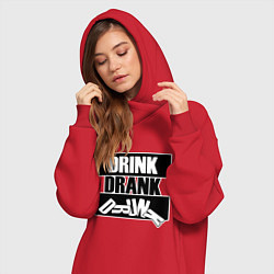 Женское худи-платье Пить выпить пьяный, цвет: красный — фото 2