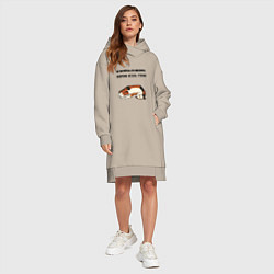 Женское худи-платье Вовремя встать утром не повторять, цвет: миндальный — фото 2