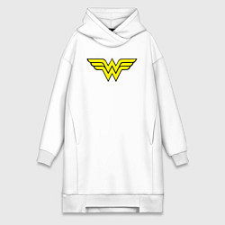 Женское худи-платье Wonder woman logo, цвет: белый