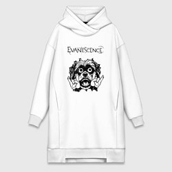 Женское худи-платье Evanescence - rock dog, цвет: белый
